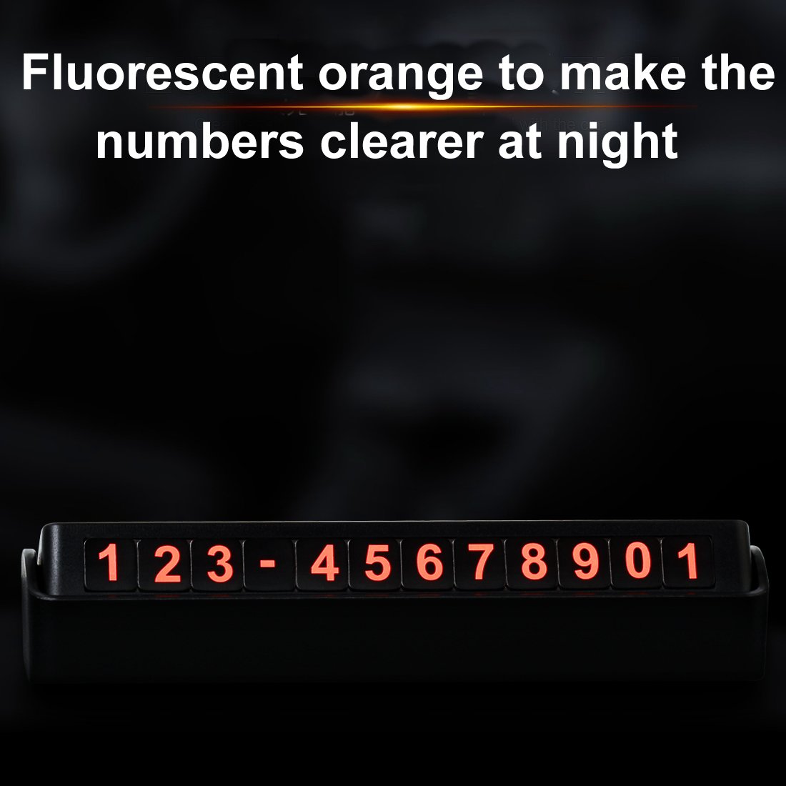 Temporary Parking Phone Card,Reversible Hidden Magnetic Adjustable Phone Number (Silver)