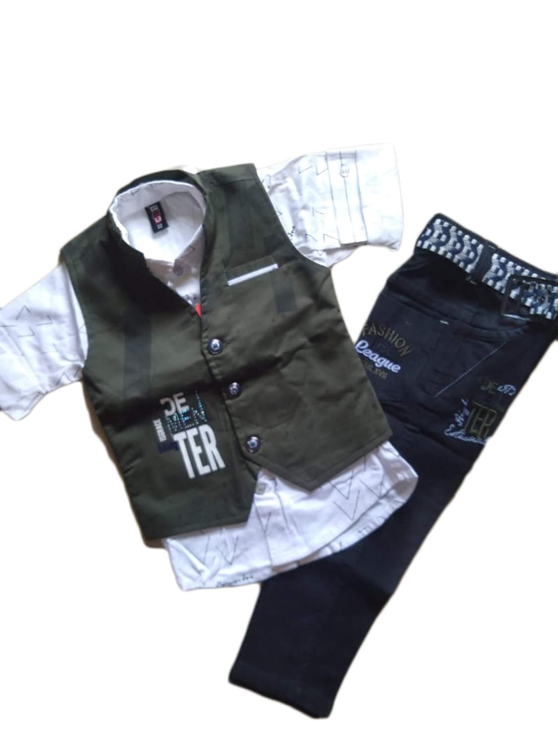 olive green baby boy shirt