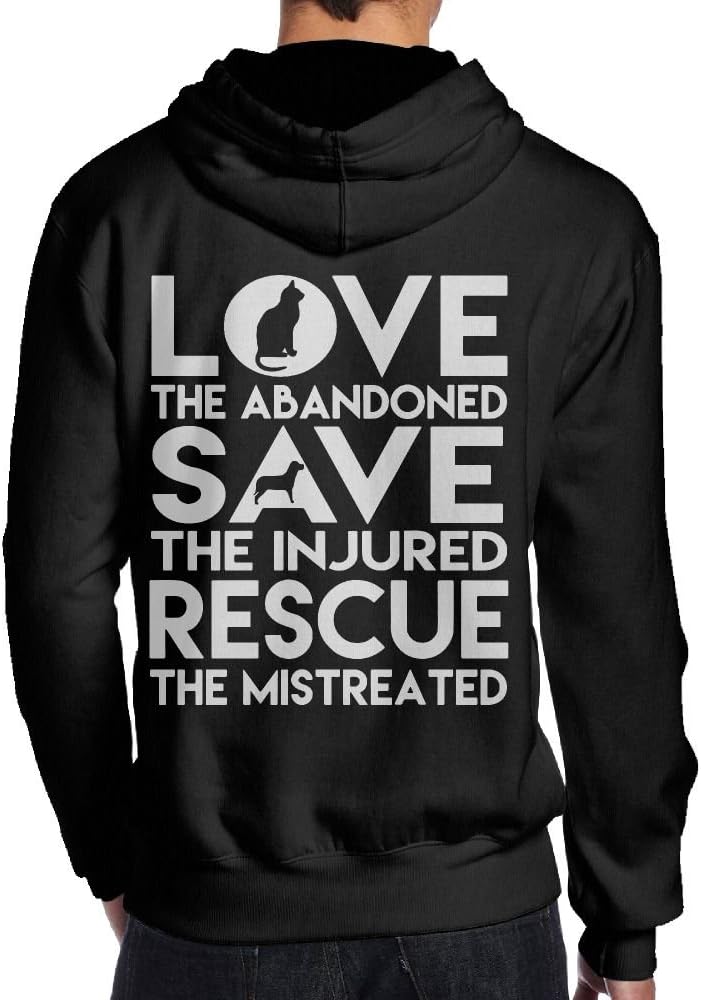 Dog Rescue Animal Cat Rescue Men's Pullover Hoodies Active Jersey,Back Print