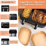 BYKITCHEN Air Fryer Liners 150pcs for Dual/1 large 1 small baskets view 2