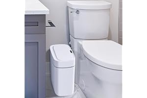funest Bathroom Motion Sensor Trash can with Lid 3 Gallon Automatic Garbage Can, 10 L Slim Plastic Smart Trash Can, Waterproof Trash Bin for Bedroom, Toilet, Kitchen, Office, Rv, White
