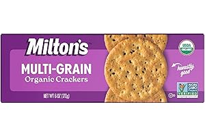 MILTON'S CRAFT BAKERS Milton's Organic Crackers, Multi-Grain - Certified Organic, Non-GMO Project Verified, Kosher, Made With 4 Whole Grains & 3 Seeds, Great for Charcuterie Boards - 6 Oz