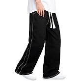 Heyfanee Men's Baggy Jeans Elastic Waist Jean Pants with Drawstring | Streetwear, Y2K, 90s Look, Wide Leg, Chill Trendy Retro Style Easy.