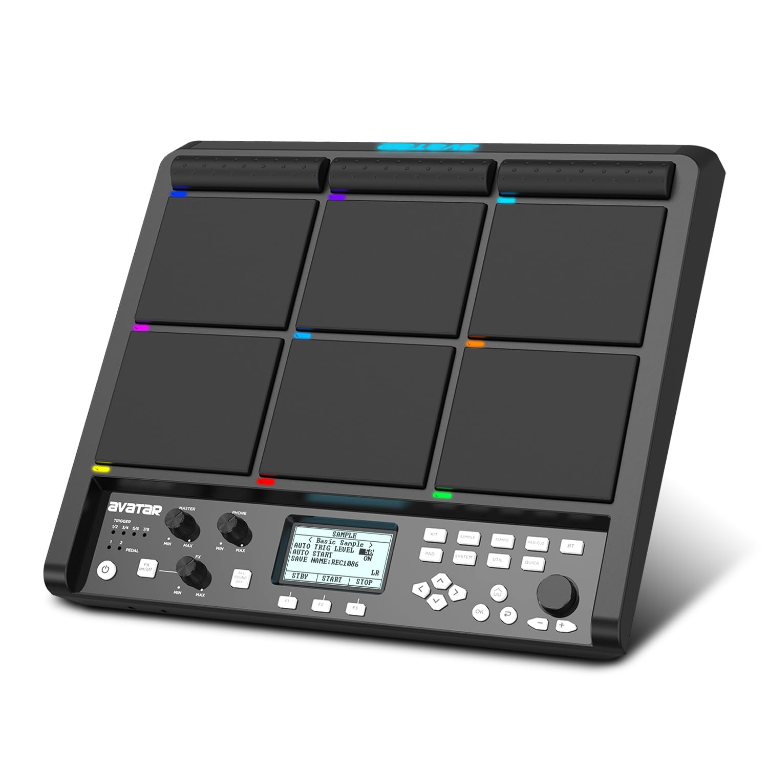 Photo 1 of PD708 Sample Pad Sampling Drum Pad Electronic Tabletop Digital Drum Set for Drummer Live Performance, 1000 Built-in Sounds, 32 GB Storage, Onboard FX, Customizable LEDs