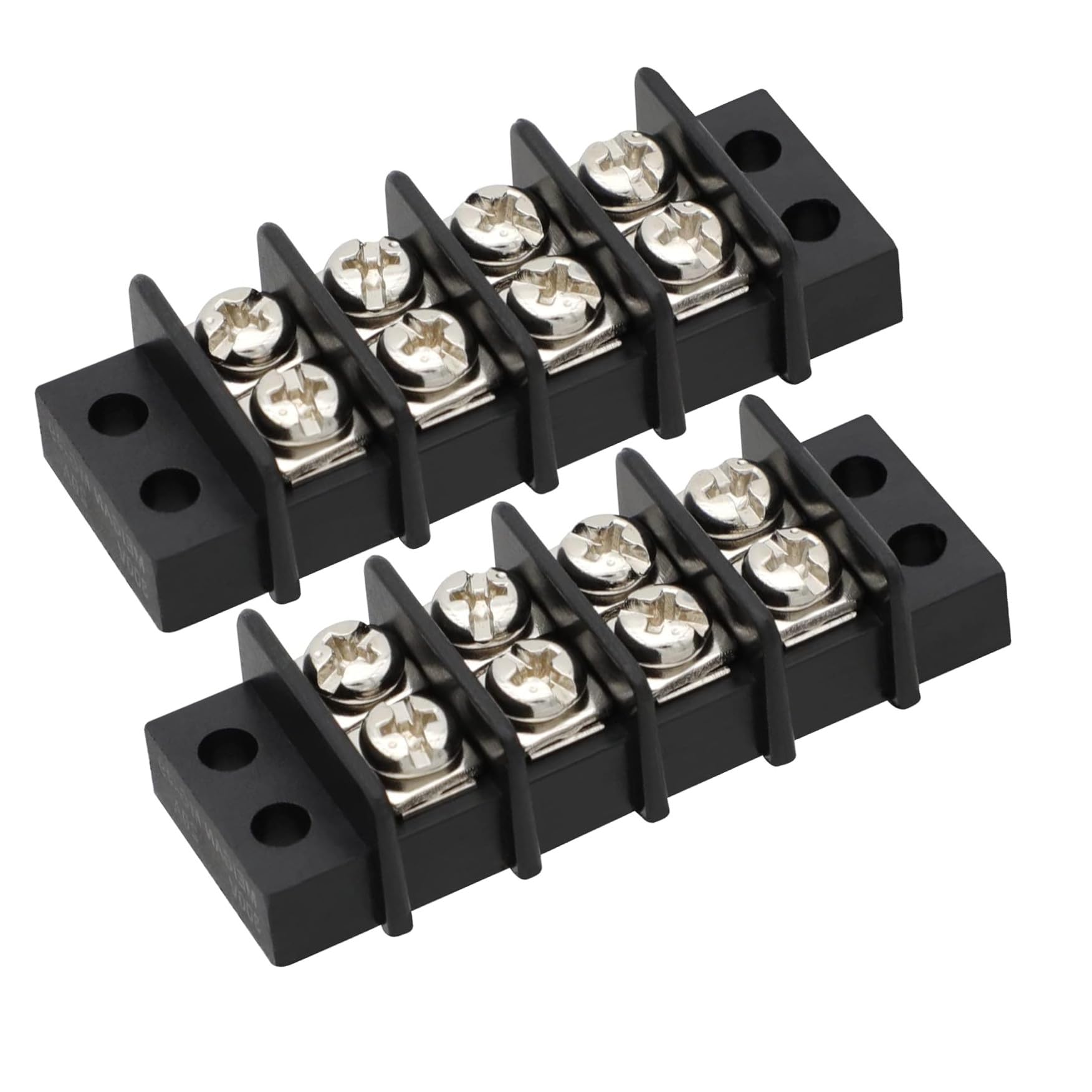 Photo 1 of MGI SpeedWare 4 Circuit Double Screw Terminal Junction Block 300V/20A, Row Barrier Strip (2-Pack)