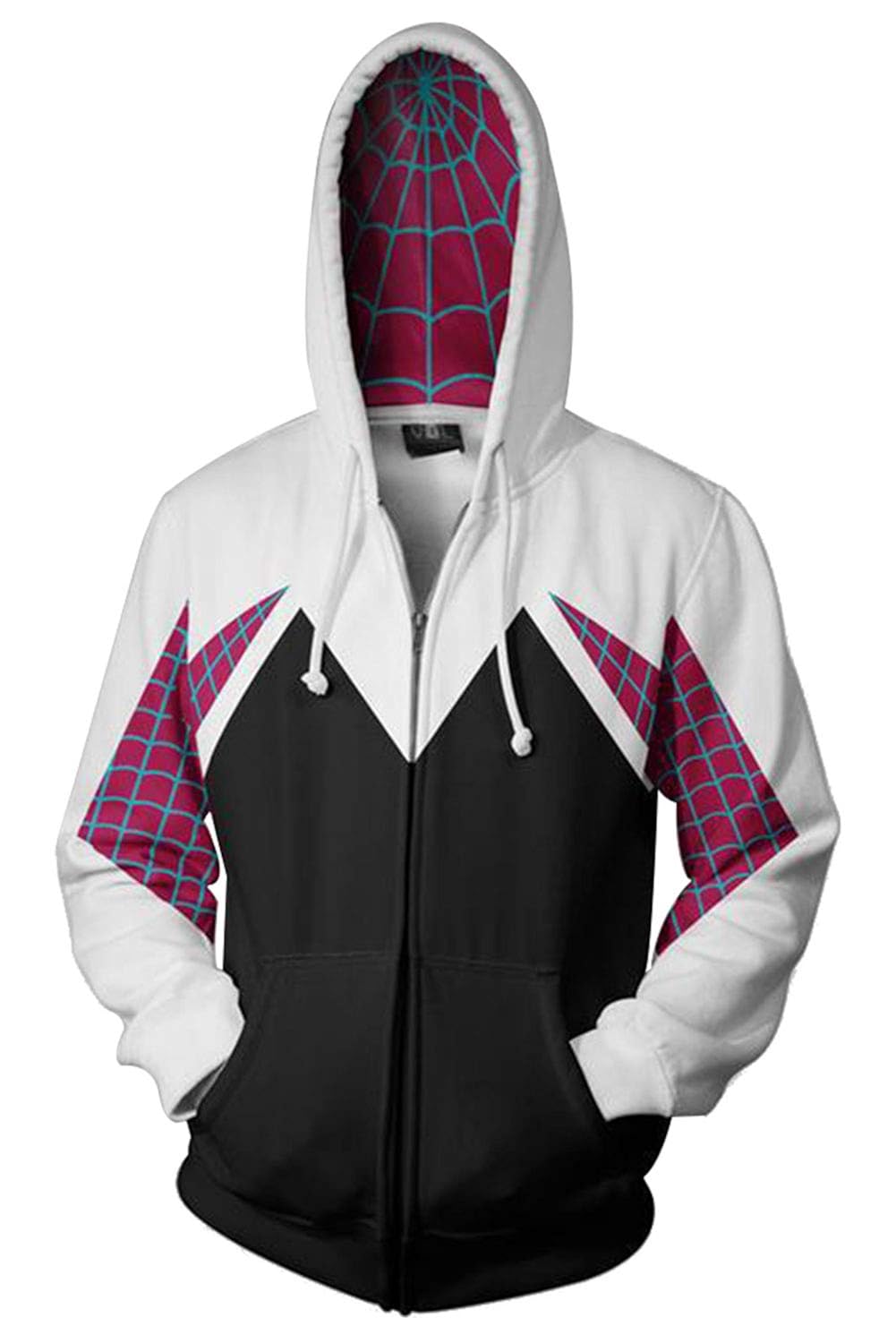 Newhui Gwen Stacy Hoodie Costume Into The Spider Verse Spider Woman Hooded Coat Jacket
