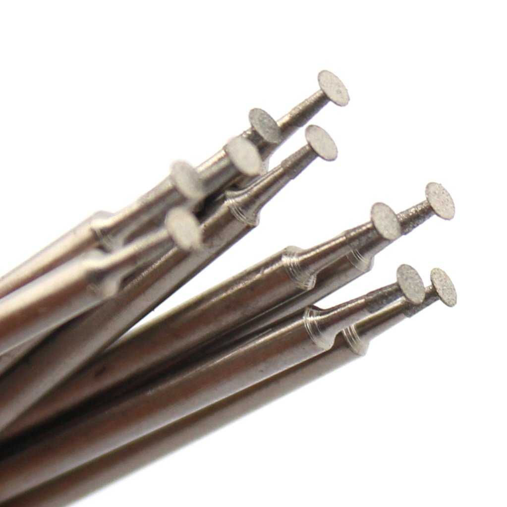 ILOVETOOL 2mm Super-Thin T Diamond Grinding Head Rotary Bits Burrs Mounted Point for Dremel Carving Tools Pack of 10 Pcs