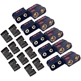 BABUVYA High Current Antispark Connector Male and Female QS8-S Black Application with Remote Control Toys Drone Battery Charger Etc (5 Pairs)