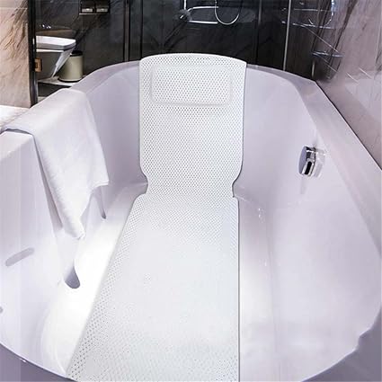 Tapis De Bain Super Longue Spa Coussin De Bain Matelas De Bain Avec 8 Grandes Ventouses Antiderapantes Appui Tete Confort Et Support De Dos Et De Vertebre Coccygienne 125 X 49 Cm Amazon Fr
