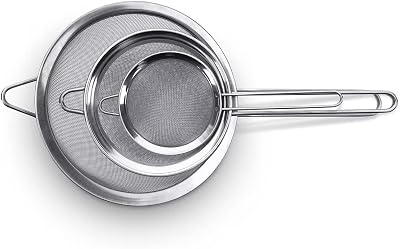 Blissify Stainless Steel Food Strainer Set of 3 with Handles 7/12/18 cm