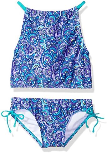 Kanu Surf Girls' Daisy UPF 50+ Beach Sport Halter Tankini 2-Piece Swimsuit