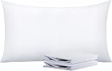 NTBAY 2 Pack 100% Brushed Microfiber Pillowcases 50x90 cm White view 1
