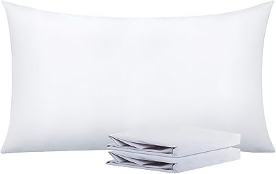 NTBAY 2 Pack 100% Brushed Microfiber Pillowcases 50x90 cm White