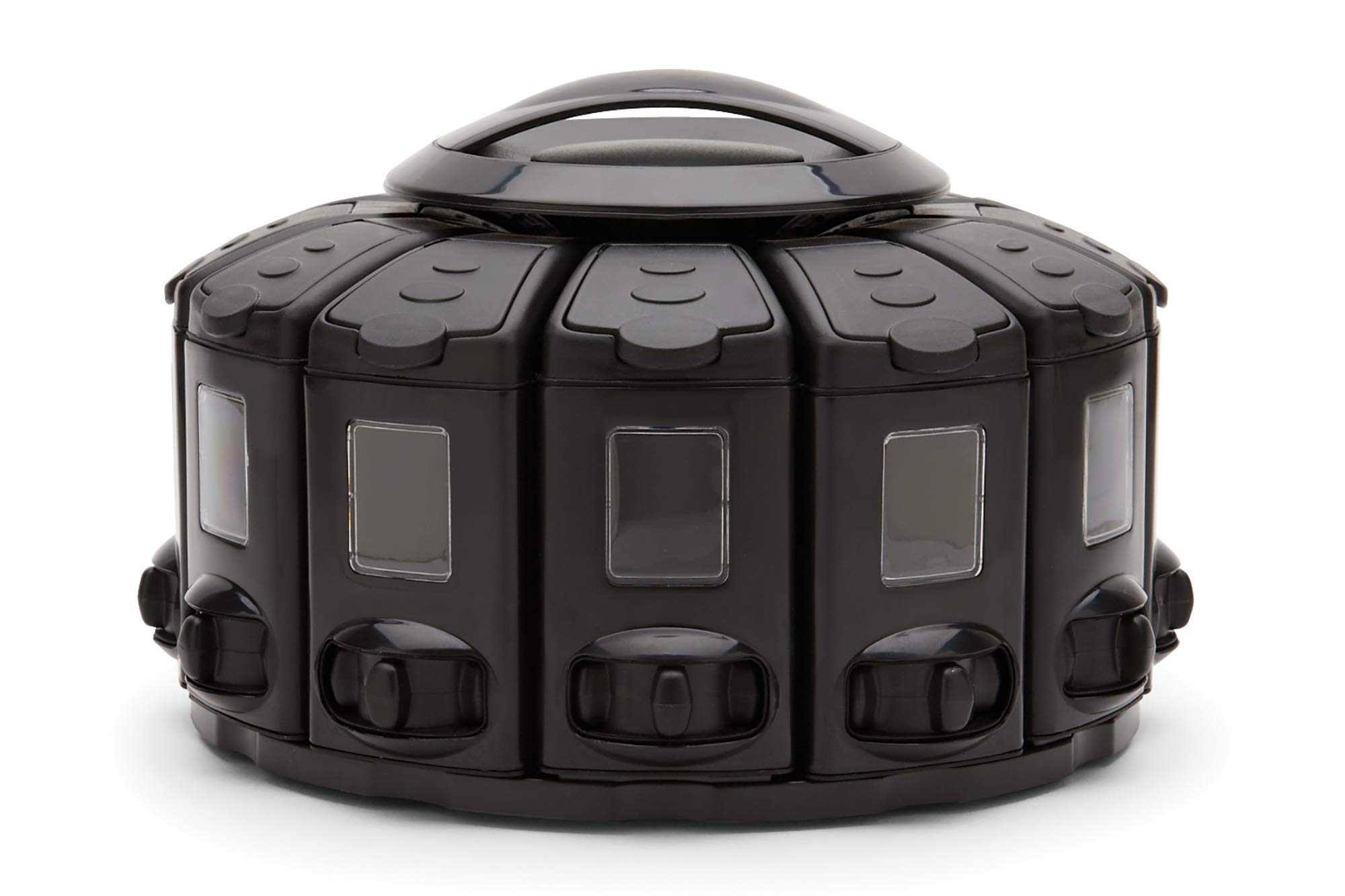 Kitchen Art Select-A-Spice Auto-Measure Pro Carousel 12 Compartments Spice Rack, Black 9.5 x 9.5 x 6.5 inches