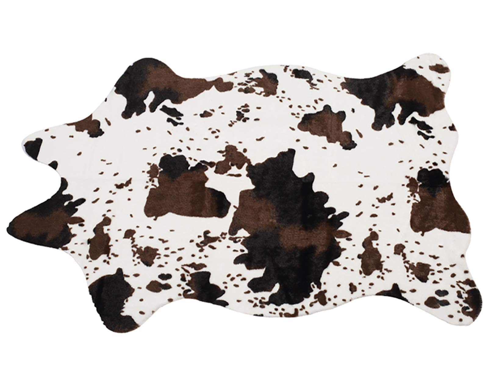 Goklmn Creative Large Cow Hide Rug 43.3x29.5 Inches, Imitation Cowhide Carpet，Used for Home Wall, Staircase, Interior Floor, Study Decoration, White