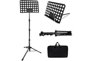 HOLANHING 70IN Sheet Music Stand, Tall Music Stand for Sheet Music High Stability, Adjustable Portable Music Stand with Carrying Bag for Guitar, Violin, Ukulele (33-70IN-A)