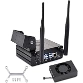 Waveshare Aluminum Alloy Case for Jetson Orin, with Official Cooling PWM Fan, Mini-Computer Case, Camera Holder, Compatible with Jetson Orin Nano Super Developer Kit/Orin Nano and Orin NX Kits