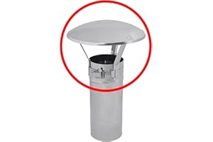PLUMBING4HOME Stainless Steel Chimney Flue Cowl Pipe Rain Cover Protector Cap Ending 60-80mm by Darco