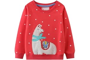 HILEELANG Girl Sweatshirts Pullover Crewneck Winter Long Sleeve Tops Shirts