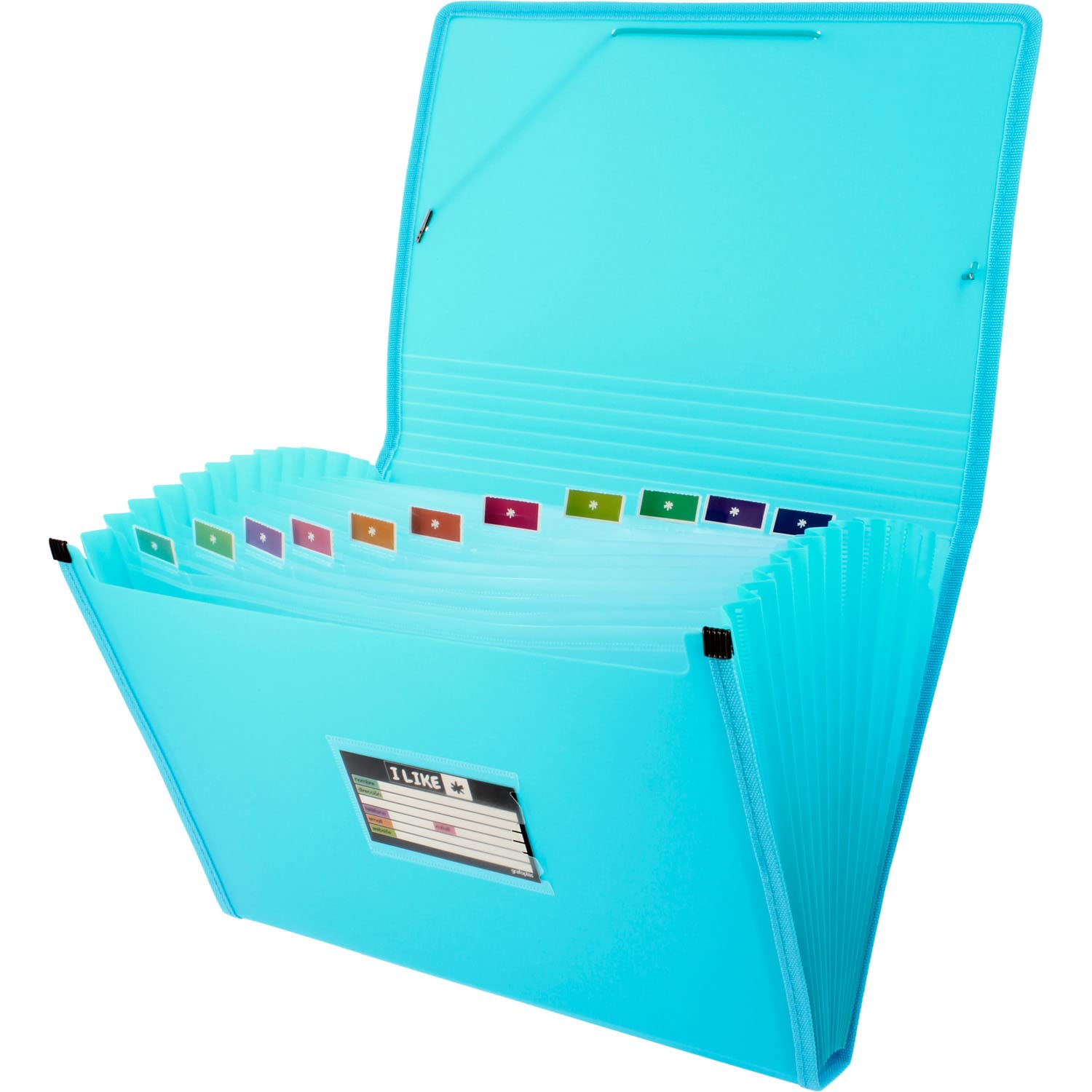 Grafoplás 2963433. Accordion Sorter Folder, Light Blue, 13 Positions, Folio Size, Polypropylene, Like