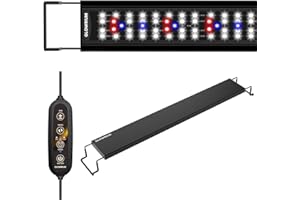 GLOWRIUM Aquarium Light, LED Full Spectrum Freshwater Fish Tank, Daylight/Moonlight Mode and infinitely dimmable, Fish Tank Light with auto-on/Off Timer (24-29 in)