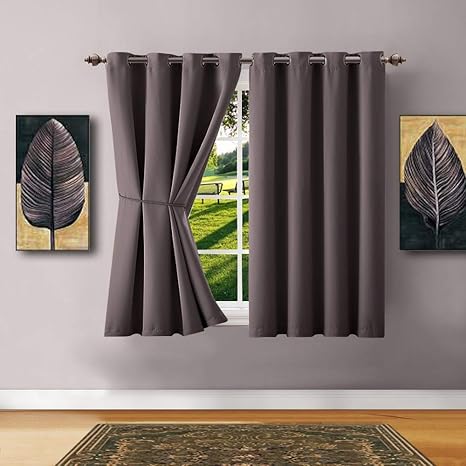 Amazon Com Warm Home Designs 1 Panel Of Charcoal Blackout Curtains With Grommets Extra Short Length Insulated Thermal Window Panel Is 54 X 63 In Length And Includes Matching Tie Back N Charcoal 54x63