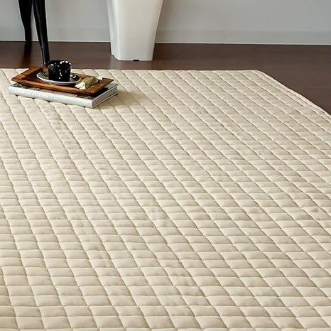 Amazon エア リゾーム ラグマット 洗える 長方形 おしゃれ キルトラグ 130 190cm ベージュ ラグ カーペット オンライン通販