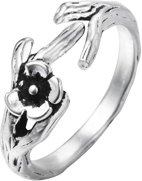 Rose Flower Leaves Female Finger Ring For Women Wedding Engagement