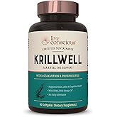 Live Conscious KrillWell, Joint, and Cognitive Support | Certified Sustainable Krill Oil 2X More Effective Than Fish Oil - 30 Day Supply