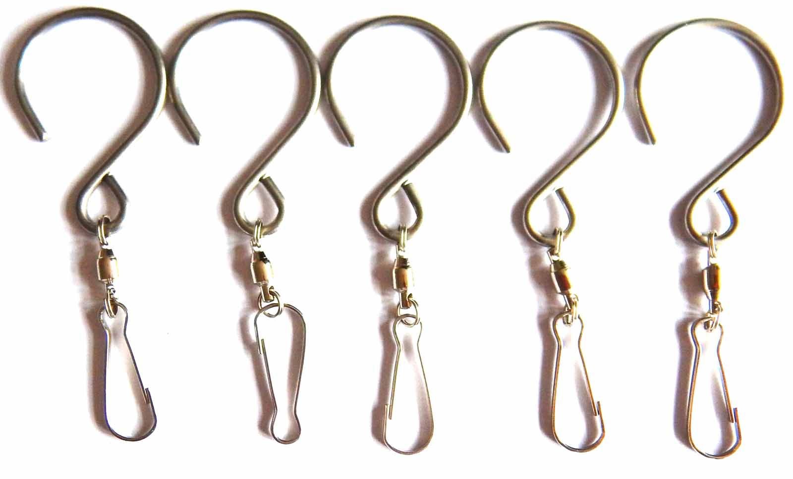 SK Style 5 Hanging Stainless Steel Swivel Hooks Clips For Garden Wind Spinner Sun Catcher
