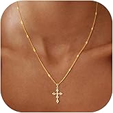 GRCLD Cross Necklace for Women Dainty 14K Real Silver Gold Plated Layered Cross Pendant Necklace Stack Simple Trendy Cute Charm Choker Necklaces Jewelry Gift for Women Teen Her