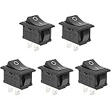 5Pcs On/Off Boat Rocker Switch 5Pcs 2 Pin Position Snap 12V 110V 250V QTEATAK