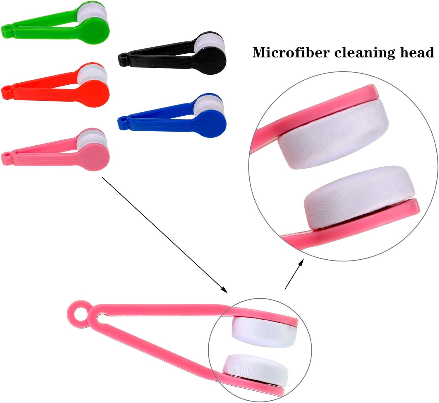 FRIUSATE 12 Pcs Glasses Cleaner,Glasses Cleaning Clips Eyeglass Lens Cleaner Microfiber Spectacles Soft Brush - Image 4