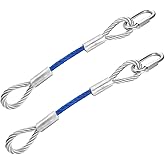 YATOINTO 2PCS Trailer Safety Cables 12", Trailer Safety Towing Cables Extension with Snap Hook Safety Latches 12000 Lbs Loading, Extension Safety Cables (One Pairs)