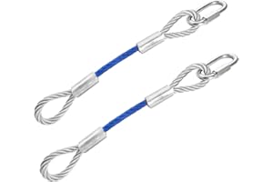 YATOINTO 2PCS Trailer Safety Cables 12", Trailer Safety Towing Cables Extension with Snap Hook Safety Latches 12000 Lbs Loadi