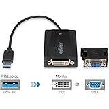 gofanco USB 3.0 to DVI / VGA Video Graphics Adapter (Black) with external graphics chipset and a DVI-to-VGA converter - up to 2048x1152 resolution for Windows and Mac systems