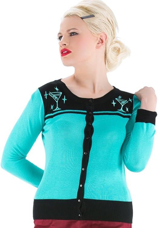 Voodoo Vixen 50s Retro Cardigan Women's Martini Cardigan Mint Green