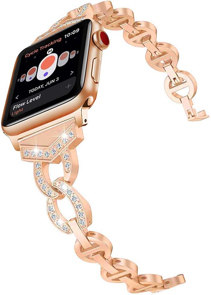 Amazon Ls Apple Watch バンド ステンレス ダイヤモンド付き アップルウォッチ 交換ベルト Apple Watch Series 5 4 3 2 対応バンド ラインストーン付け アップルウォッチ スマート ウォッチ 交換バンド 38mm 40mm バンド ローズゴールド 家電 カメラ
