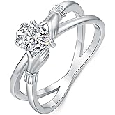 KoyeKei Claddagh Rings for Women 925 Sterling Silver Irish Claddagh Heart Ring Irish Jewelry Gifts for Wife Girlfriend Lover Friends