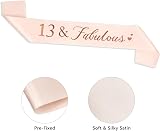 CHEERYMAGIC 13th Birthday Sash Rose Gold Satin for Women Party Gift A3AXFAB view 3