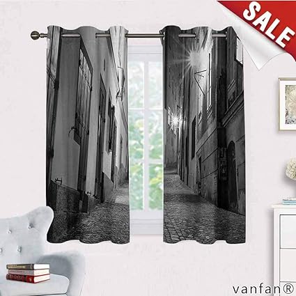 Amazon Com Lqqbstorage Black And White Curtains Set Of 2 Dark