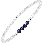 Silpada 'Loyalty' Natural Lapis Lazuli Stretch Bracelet in Sterling Silver, 6.75" (4mm)