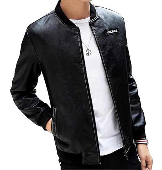 Amazon Shunyi 秋物 メンズ ライダースジャケット ブルゾン Puレザー
