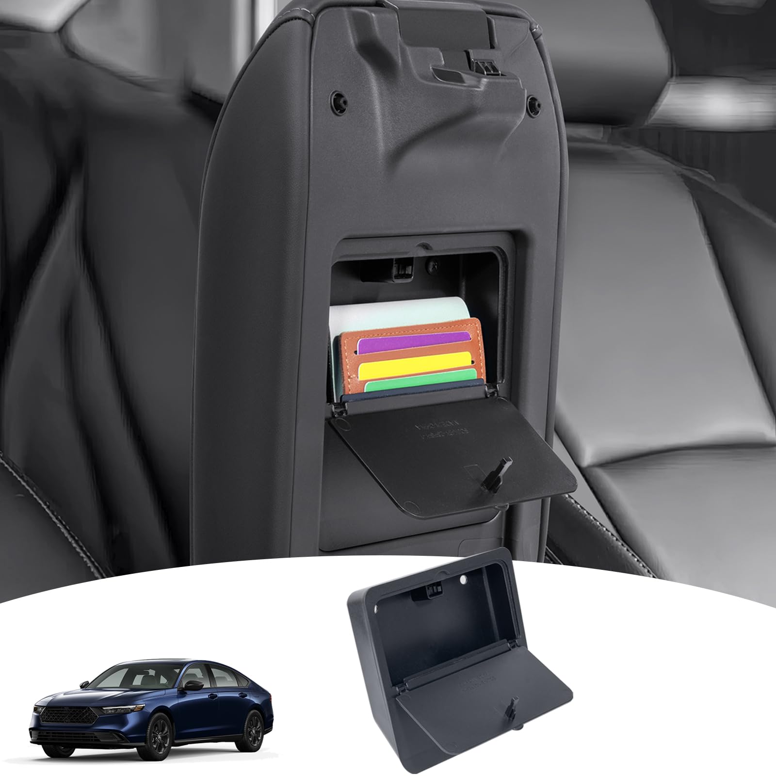 Photo 1 of PIMCAR Center Console Hidden Organizer for 2025 2024 2023 Honda Accord LX EX Sport EX-L Sport-L Touring Hybrid Armrest Box Secret Compartment One-Touch Hidden Storage Accessories