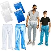 Geyoga 8 Pcs Disposable Rain Pants with Shoe Boot Waterproof Long Pant Boot Covers for Adults Teens Outdoor Cycling Fishing