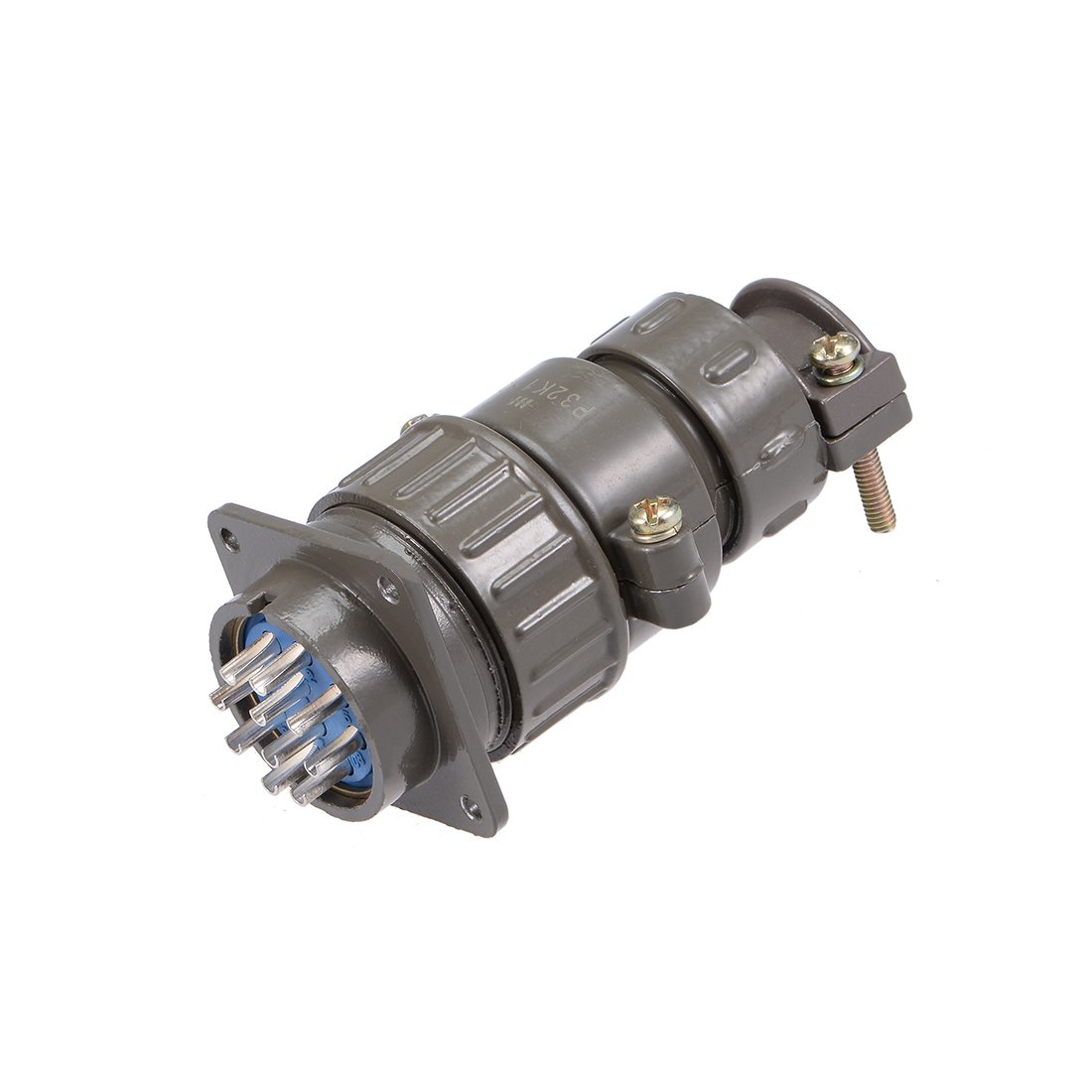 uxcell Aviation Connector, 32mm 10P 25A 500V P32K11Q Waterproof Male Wire Panel Power Chassis Metal Fittings Connector Aviation Brown