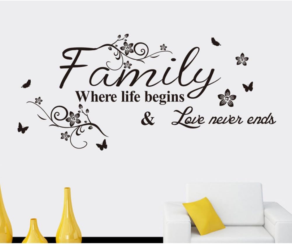 Newlife528 Saying Wall Sticker (Family:Where Life Begins,Love Never Ends)