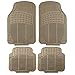FH Group Automotive Floor Mats - Heavy-Duty Rubber Floor Mats for Cars, Universal Fit Full Set, ClimaProof Floor Mats, Trimmable Floor Mats For Most Sedan, SUV, Truck Floor Mats Beige