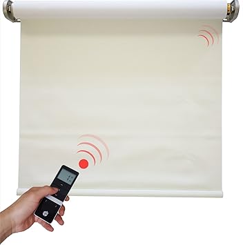 h Elektrisches Verdunklungsrollo, inkl. Motor, weiß, 0% Gewebe-Öffnungsrate, 1200x2500 mm -NEU- (1 ST)