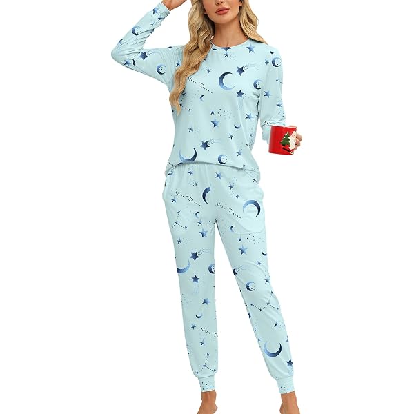 NUFIWI Women's Heart Print Pajamas Set - Long Sleeve Feather Trim PJs, Button Down Shirt & Pants Loungewear - View #4